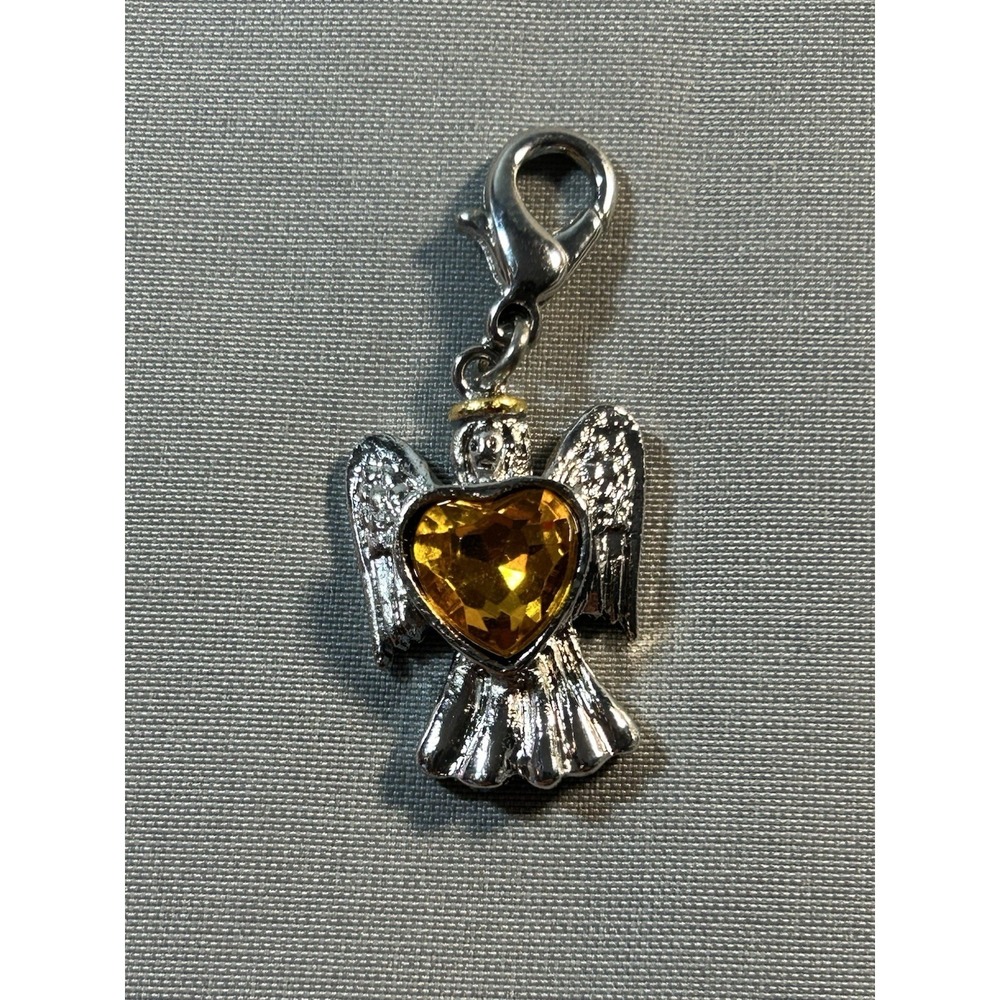 guardian angel charm november birthstone heart crystal